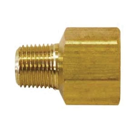 TOPRING 88.404 Hexagonal Reducing Bushing, 1/4 x 3/8 in, MNPT x FNPT, Brass, 2PK 88.4040